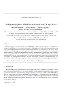 Rising energy prices and the economics of water