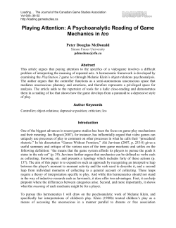 Playing Attention: A Psychoanalytic Reading of Game Mechanics in