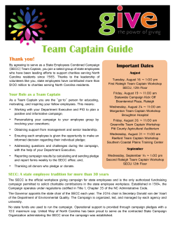 Team Captain Guide - North Carolina State Employees Combined