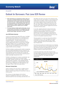 Outlook for Borrowers - Post June OCR