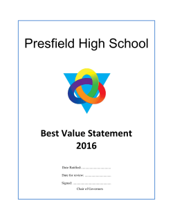 Best Value Statement