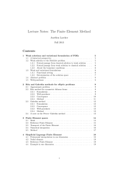 Lecture Notes: The Finite Element Method