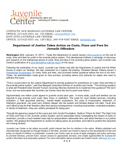 Department of Justice Takes Action on Costs, Fines and Fees for