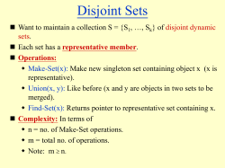 Disjoint Set Algorithms