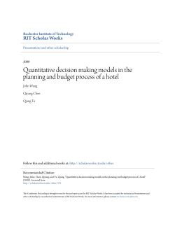 Quantitative decision making models in the planning and budget