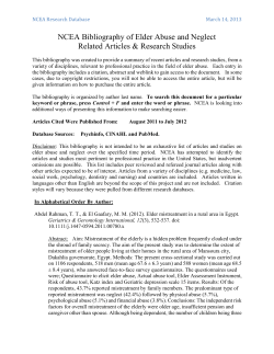 NCEA Research Database - Center of Excellence on Elder Abuse