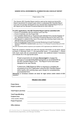 GENERIC IEE checklist form