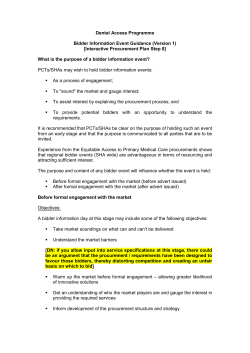 Bidder information event guidance