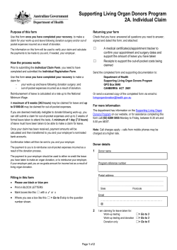 Individual Claim Form - Department of Health