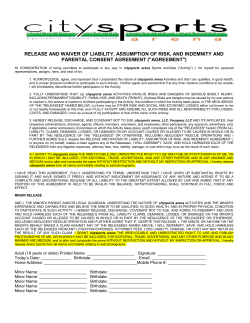 release and waiver of liability, assumption of risk