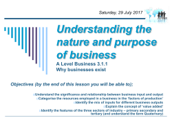 ASBS 3.1.1 Why businesses exist