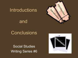 Intros. and Conclusions