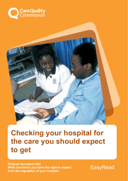 Checking your hospital for the care you should expect to get