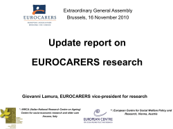 Update report on EUROCARERS research