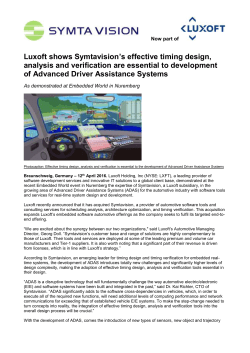 Luxoft shows Symtavision`s effective timing