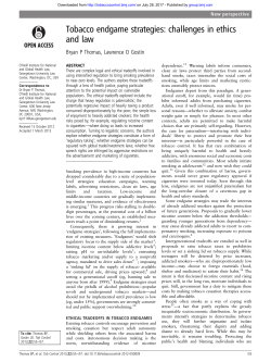 Tobacco endgame strategies: challenges in