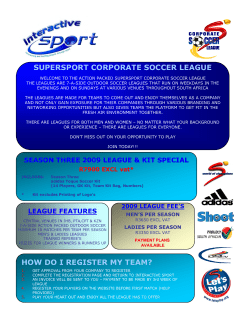 supersport corporate soccer league how do i register my team?