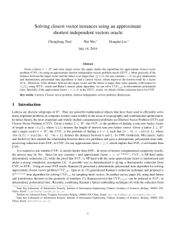 Solving closest vector instances using an approximate shortest