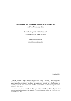 Take-the-Best“ and other simple strategies: Why - e