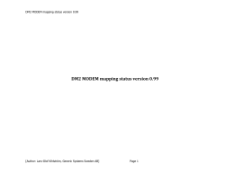 DM2 MODEM mapping status version 0.99