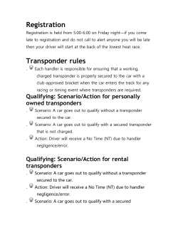 Raceivers Policy - New Smyrna Quarter Midget Racing Association