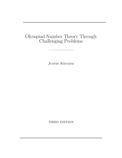 Olympiad Number Theory Through Challenging Problems