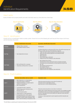 Individual Identification Requirements