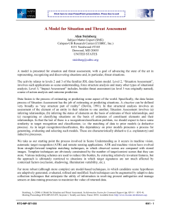 A Model for Situation and Threat Assessment