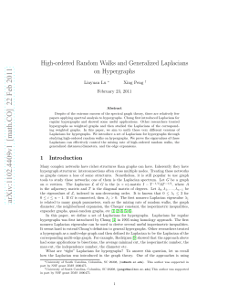 High-ordered Random Walks and Generalized Laplacians on