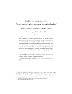 Rights on what is Left: An axiomatic discussion of grandfathering&lowast;