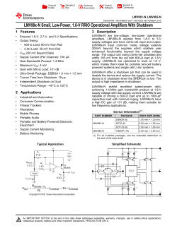 LMV981 Single / LMV982 Dual 1.8V, RRIO Operational Amplifiers