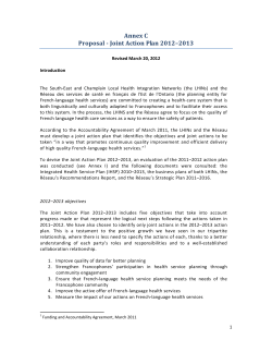 Annex C Proposal - Joint Action Plan 2012&ndash;2013
