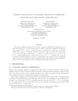 Explicit constructions of centrally symmetric k