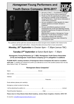 The auditions will be split into several venues to ensure we give