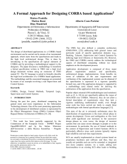 A Formal Approach for Designing CORBA based Applications