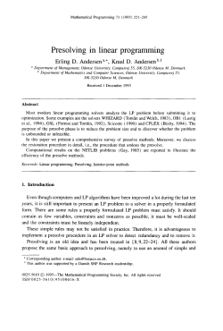 Presolving in linear programming