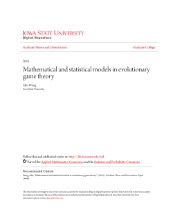 Mathematical and statistical models in evolutionary game theory