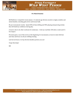 Pre Match Routine Bill Matthews: Competitive tennis player, 12