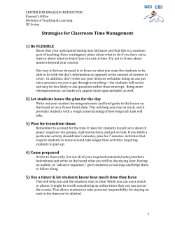 CEI Strategies for Classroom Time Management