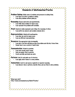 Standards of Mathematical Practice