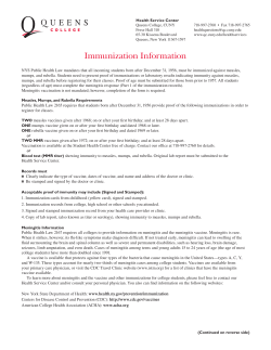 Immunization Form