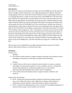 Conference Lesson Plans - Middle East Studies Center at