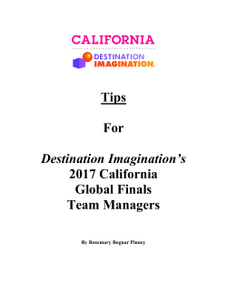 2017 GF Tips for Team Managers - California Destination Imagination