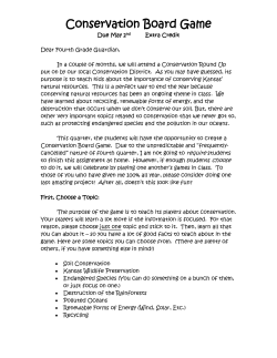 Conservation Board Game