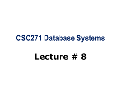CSC271 Database Systems