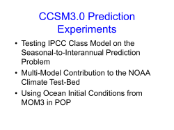 CCSM3.0 Prediction Experiments
