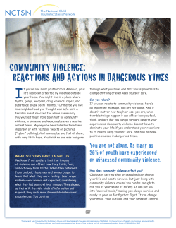 Community ViolenCe: ReaCtions and aCtions in dangeRous times