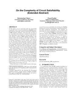 On the Complexity of Circuit Satisfiability