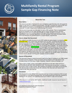 CDBG Piggyback Program Cash Gap Financing Note (B0415783