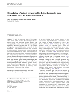 Dissociative effects of orthographic distinctiveness in pure and